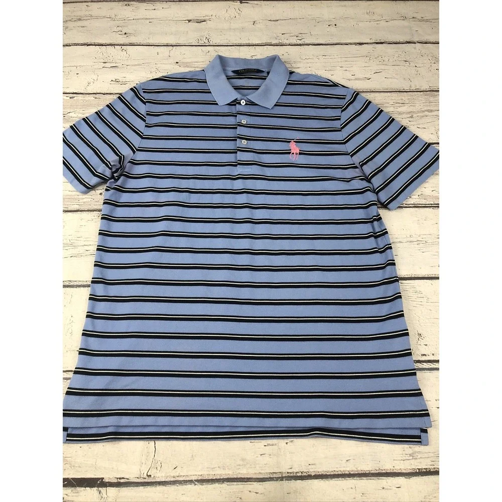 Polo Golf - Polo Ralph Lauren Polo Shirt Striped Men's L Big Pony Pink